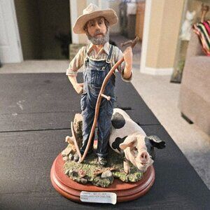 Vintage VanMark Herding the Sows Statue with base LE of 1791 from 1998